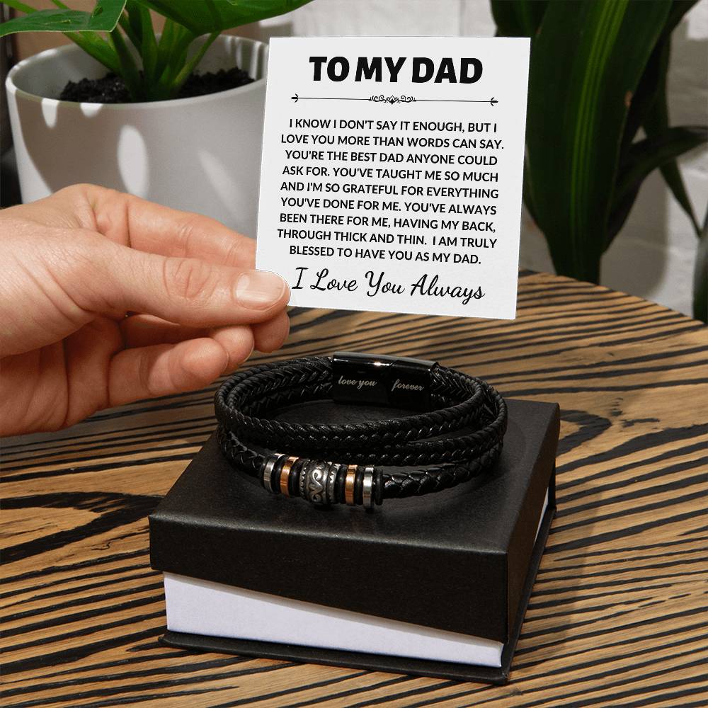 Dad Gift | Fom Son or Daughter, Best Dad Ever, Mens Bracelet, Birthday, Fathers Day