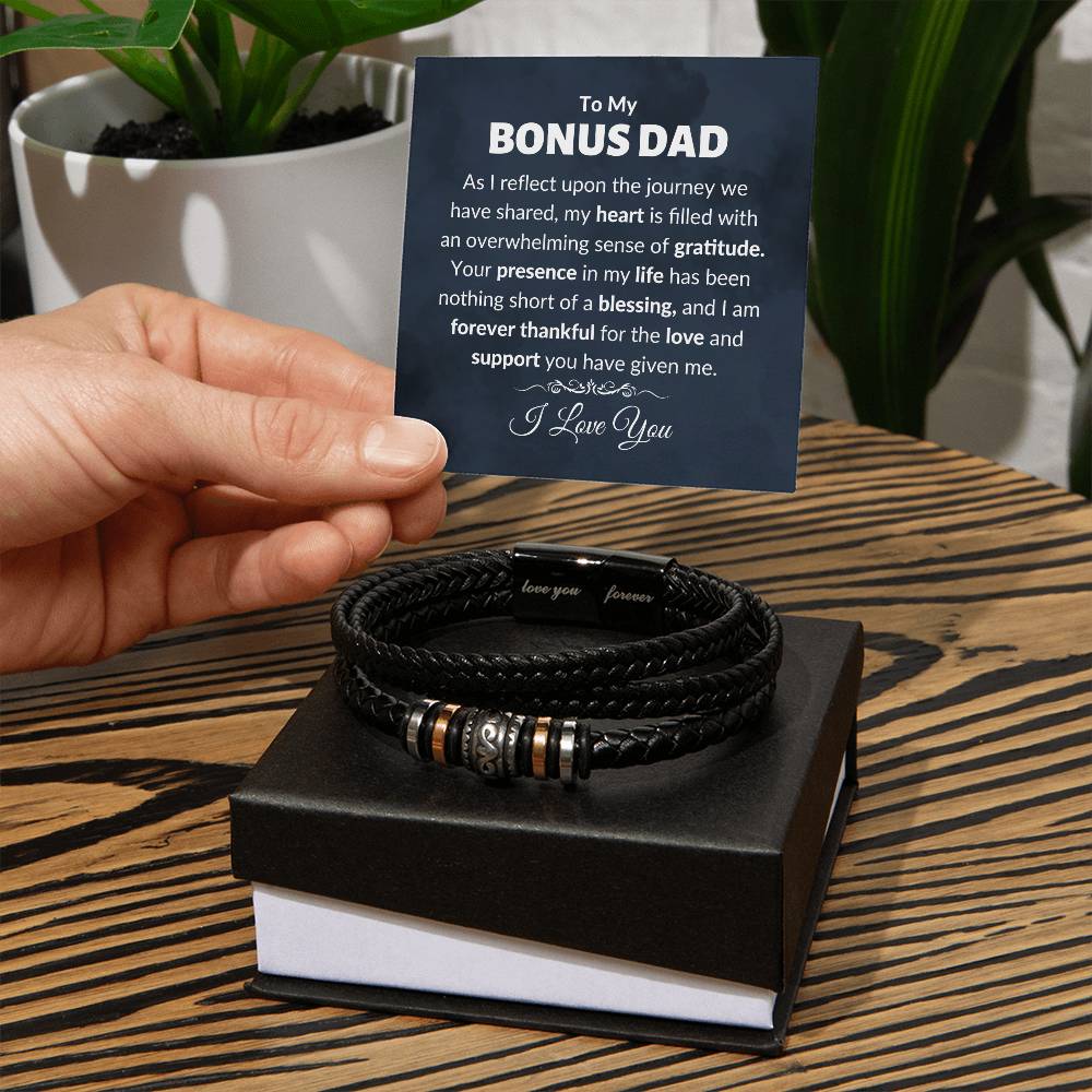 To my Bonus Dad | Dad Gift, Vegan Leather Bracelet, Stepped Up dad, Step Father, Fathers Day, Birthday