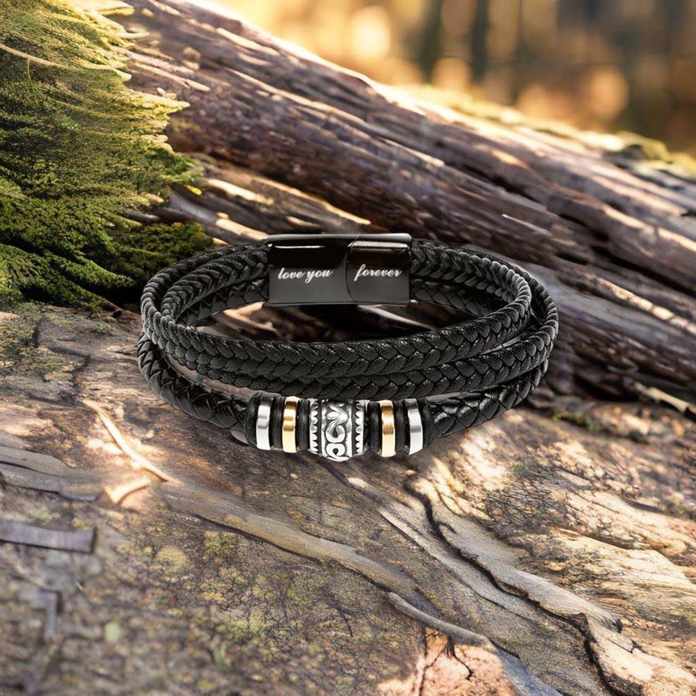 To My Husband Gift | From Wife, Soulmate, Forever Love, Beaded Vegan Leather Bracelet, Fathers Day, Birthday, Just Because