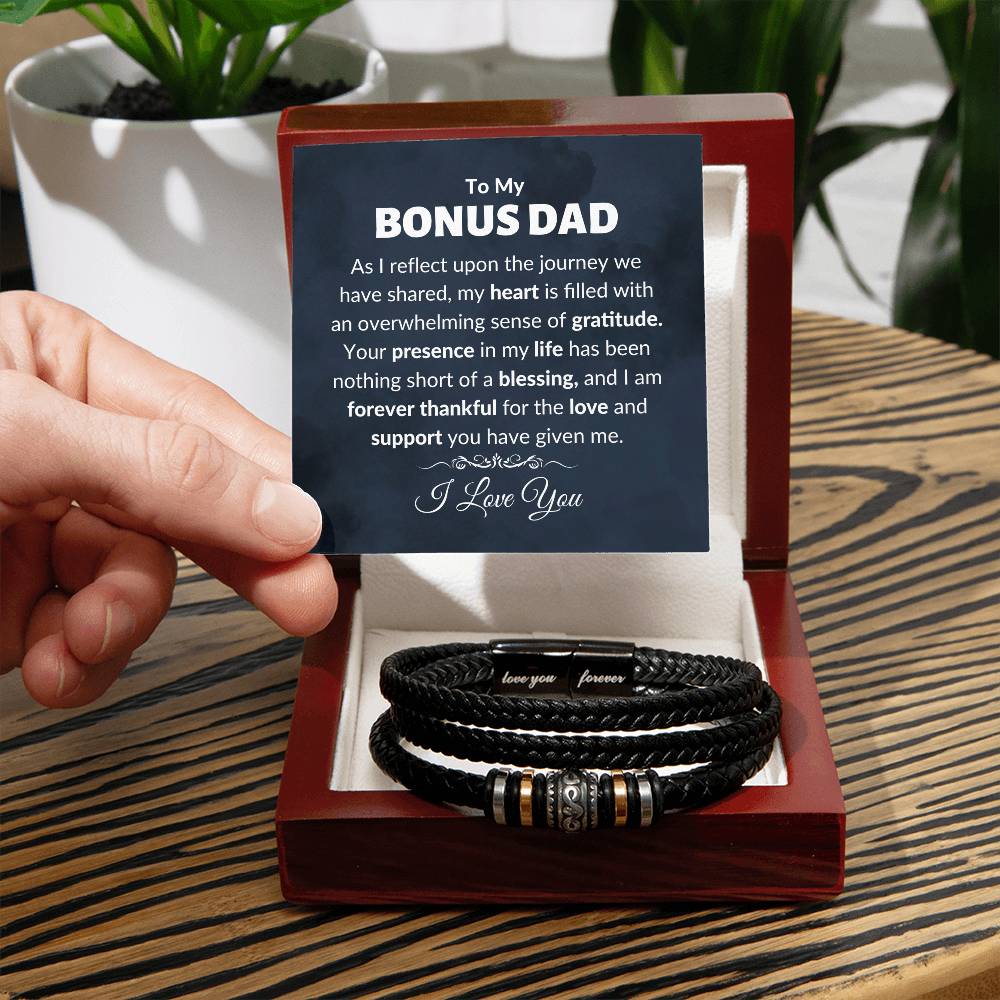 To my Bonus Dad | Dad Gift, Vegan Leather Bracelet, Stepped Up dad, Step Father, Fathers Day, Birthday