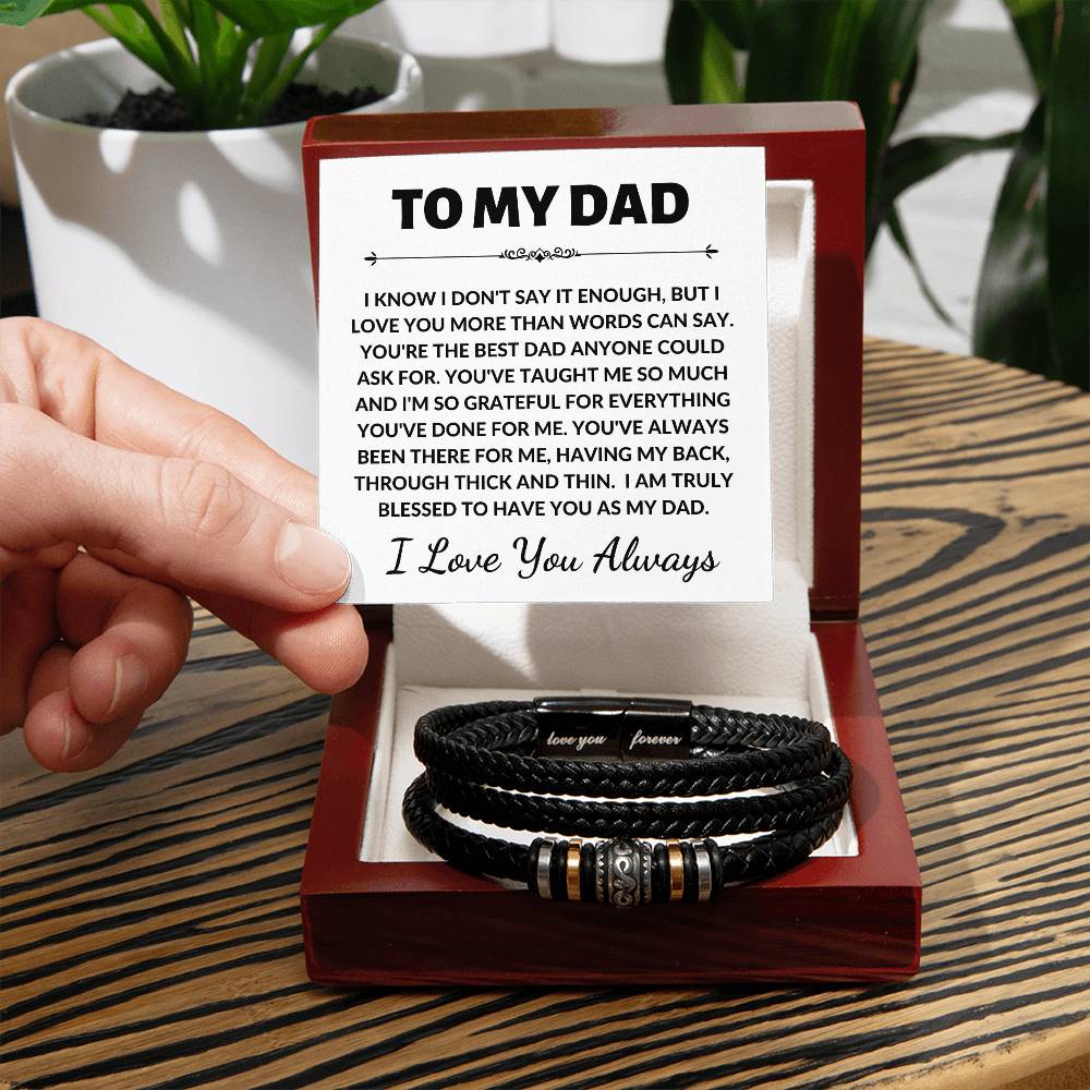 Dad Gift | Fom Son or Daughter, Best Dad Ever, Mens Bracelet, Birthday, Fathers Day