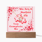 Gift for wife - To my Love - Perfect Fit, Heart Necklace, Acrylic, LED, Valentines, Birthday, Anniversary