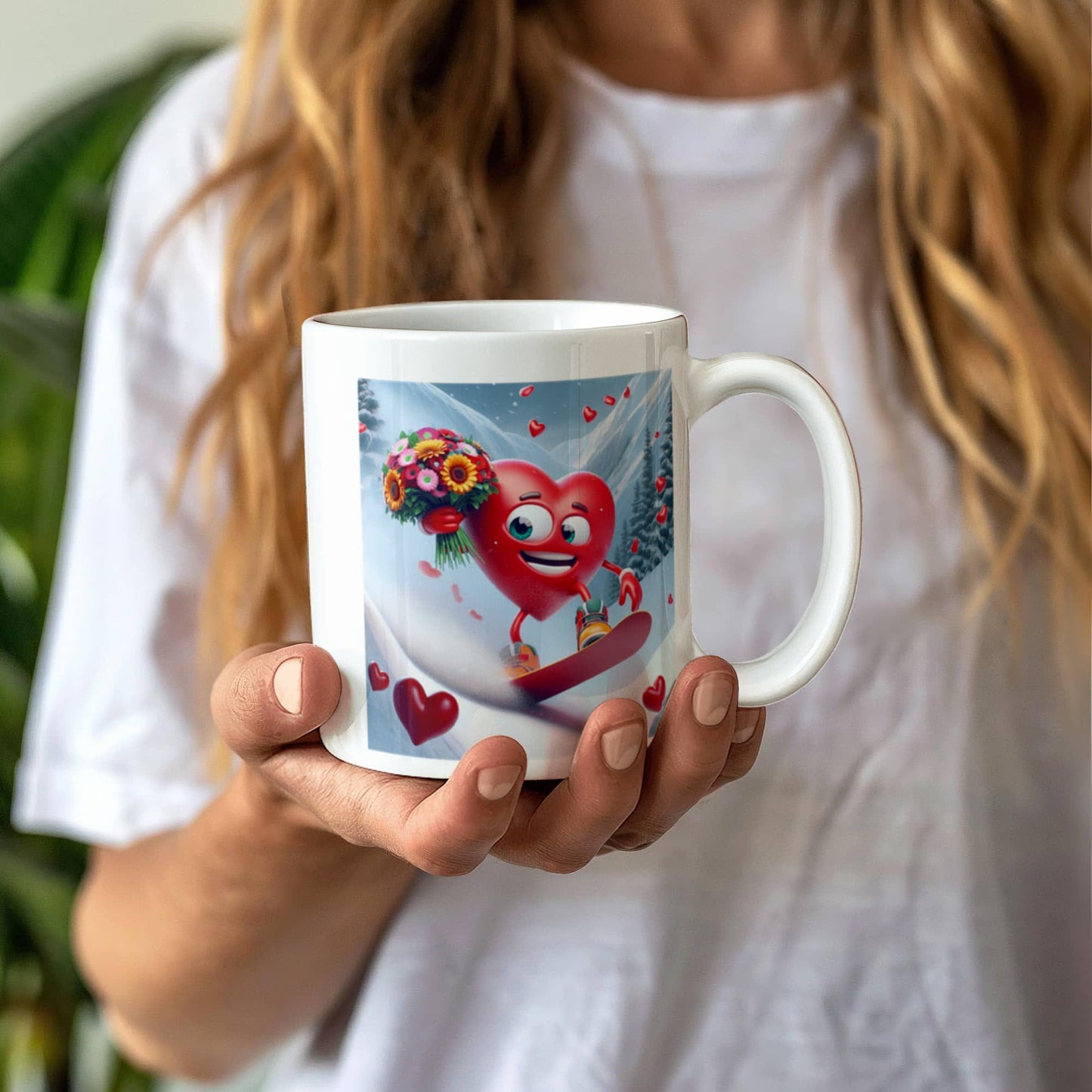 Snowboarder Drink Mug - funny, fun , Be Mine heart, Snowboard, love, coffee, tea, valentines gift