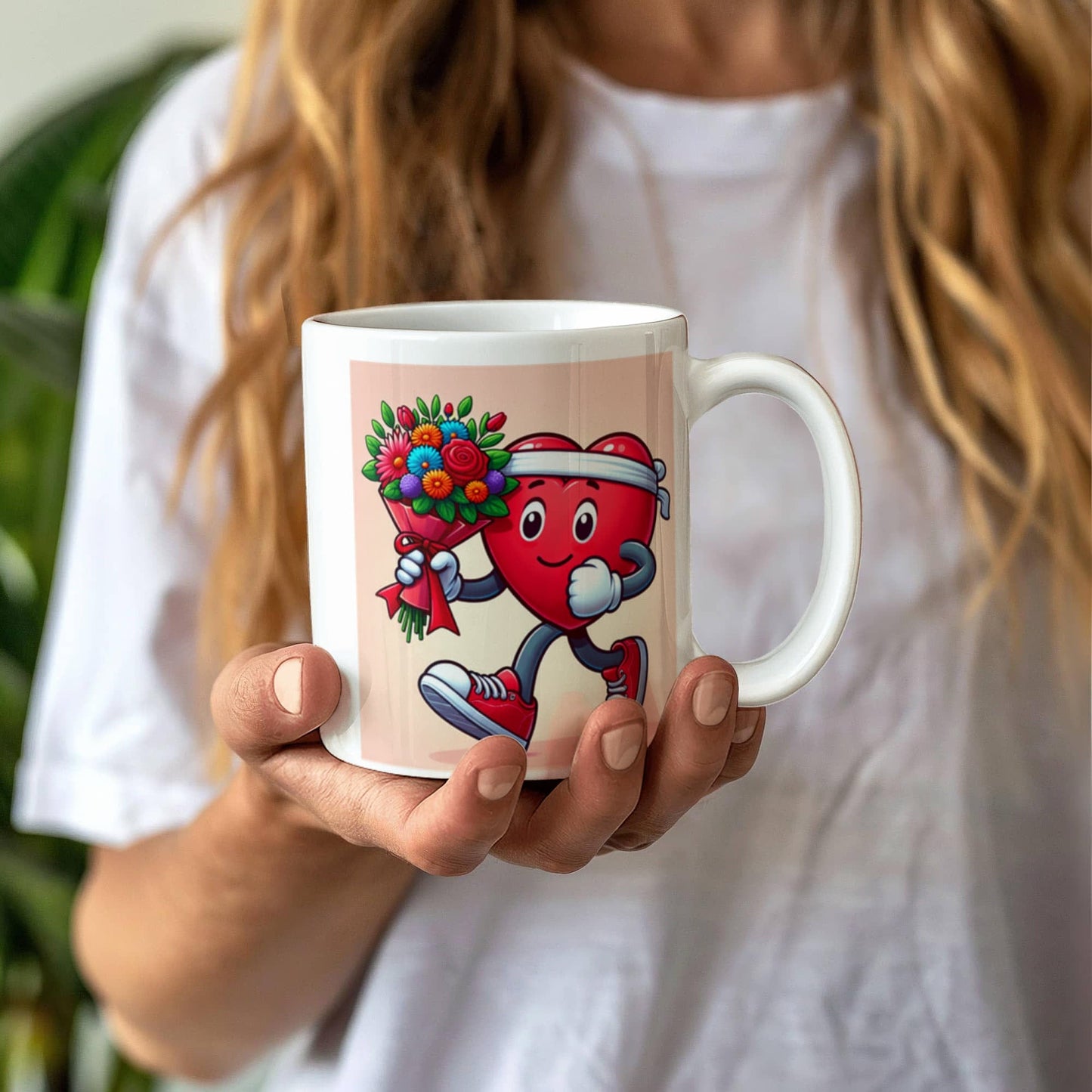 Jogger Drink Mug - funny, fun , Be Mine heart, coffee, tea, valentines gift