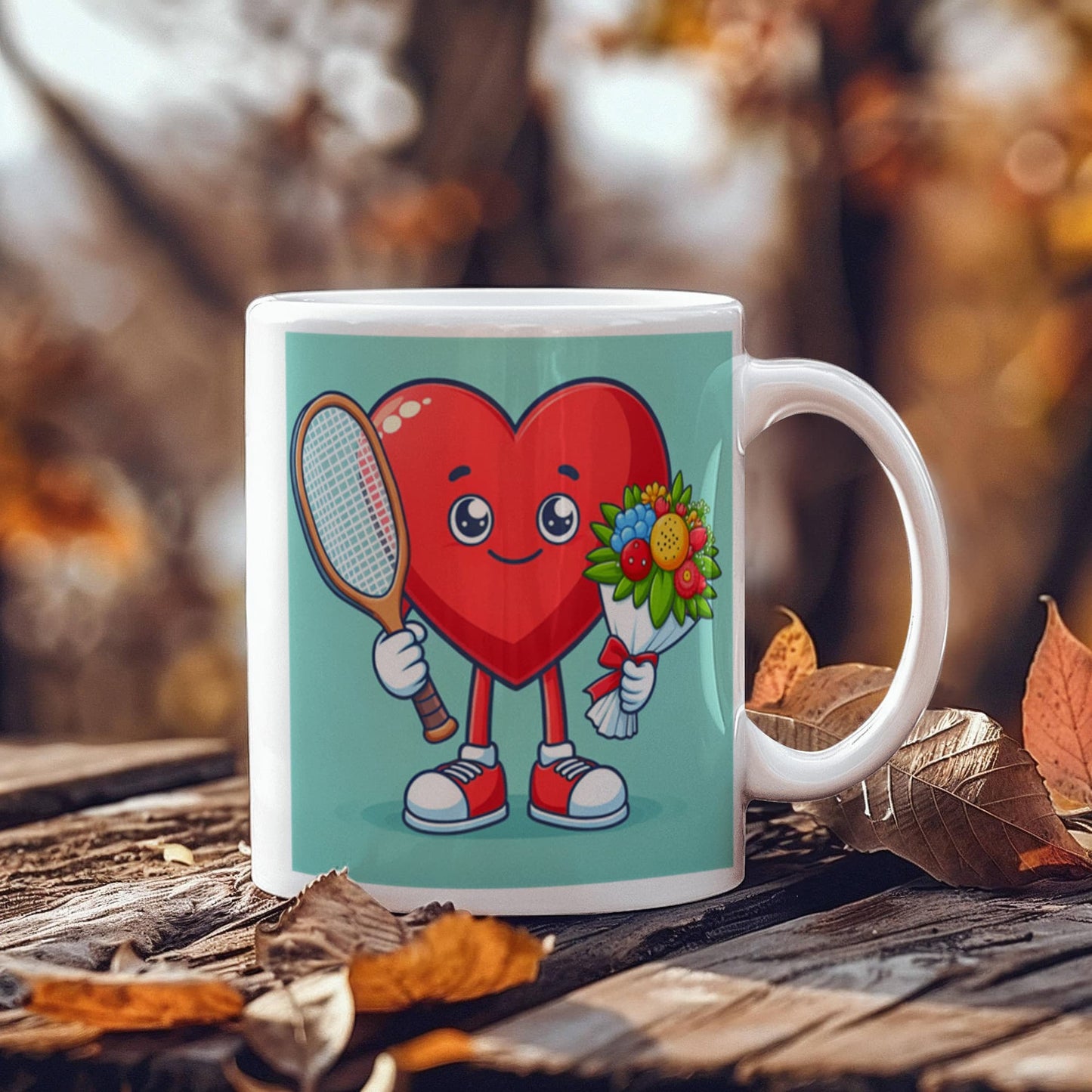 Pickle Ball Tennis Drink - funny, fun , Be Mine heart, coffee, tea, valentines gift