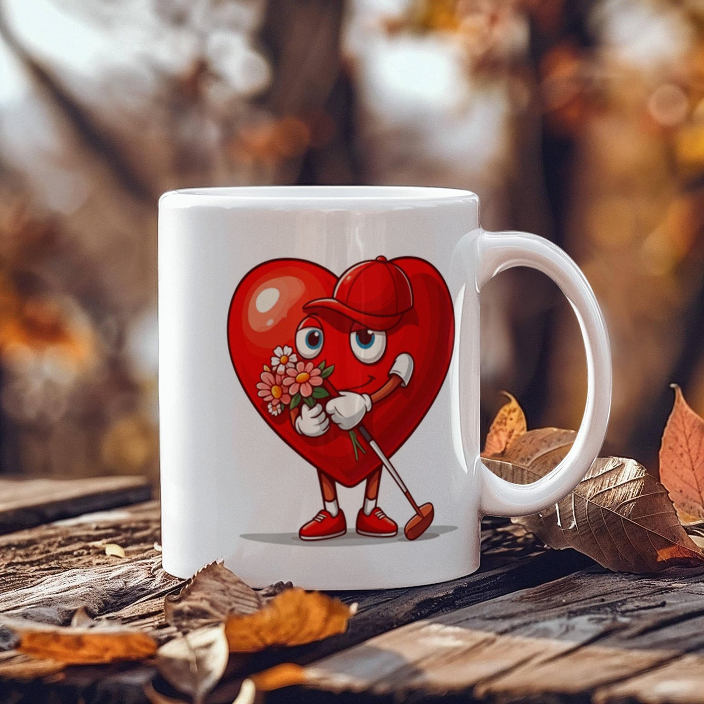 Golfer Drink Mug - funny, fun , Be Mine heart, golf, coffee, tea, valentines gift