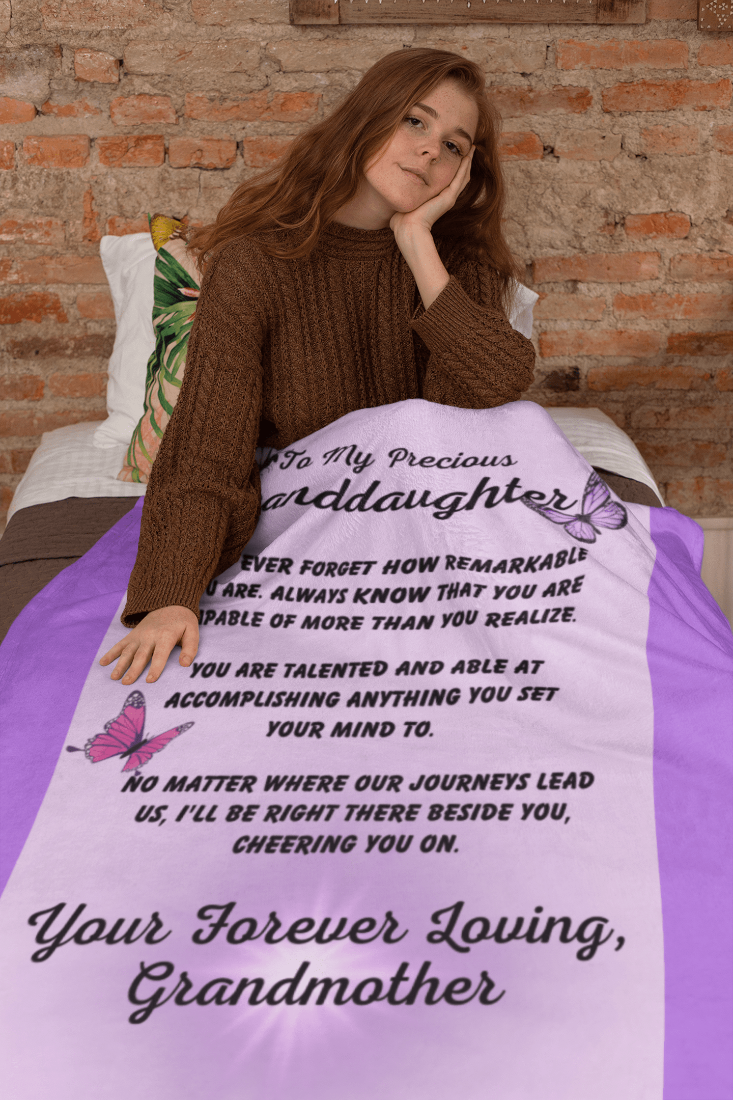 Granddaugter Gift | Throw Minky From Grandmother, Grandma, Birthday, Just Because