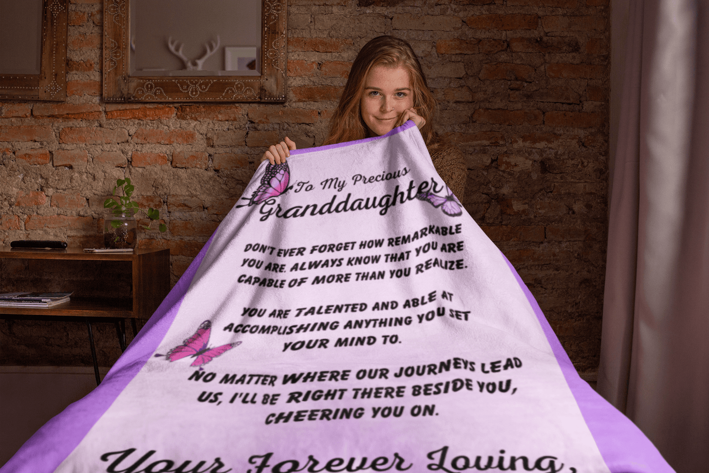 Granddaugter Gift | Throw Minky From Grandmother, Grandma, Birthday, Just Because