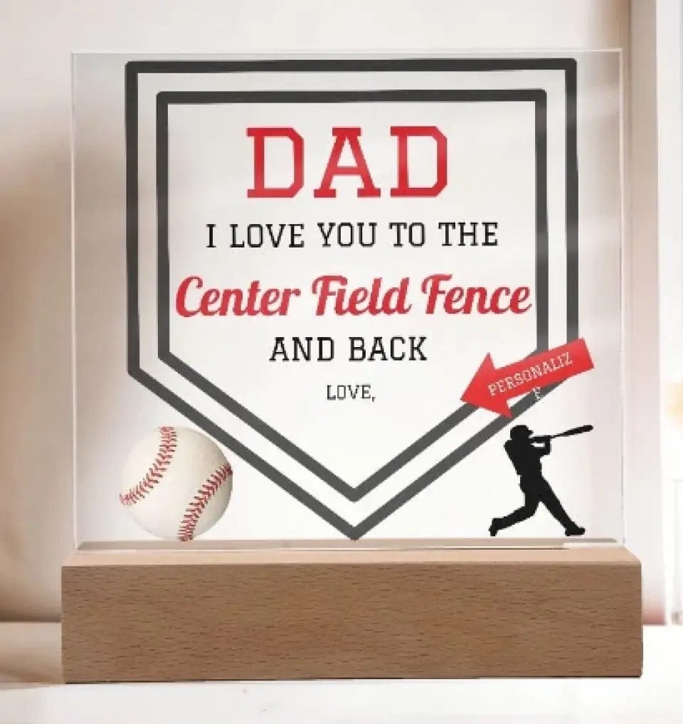 Gift For Dad | To Your Baseball Dad, Acrylic Plaque With LED Option, Fathers day, Birthday