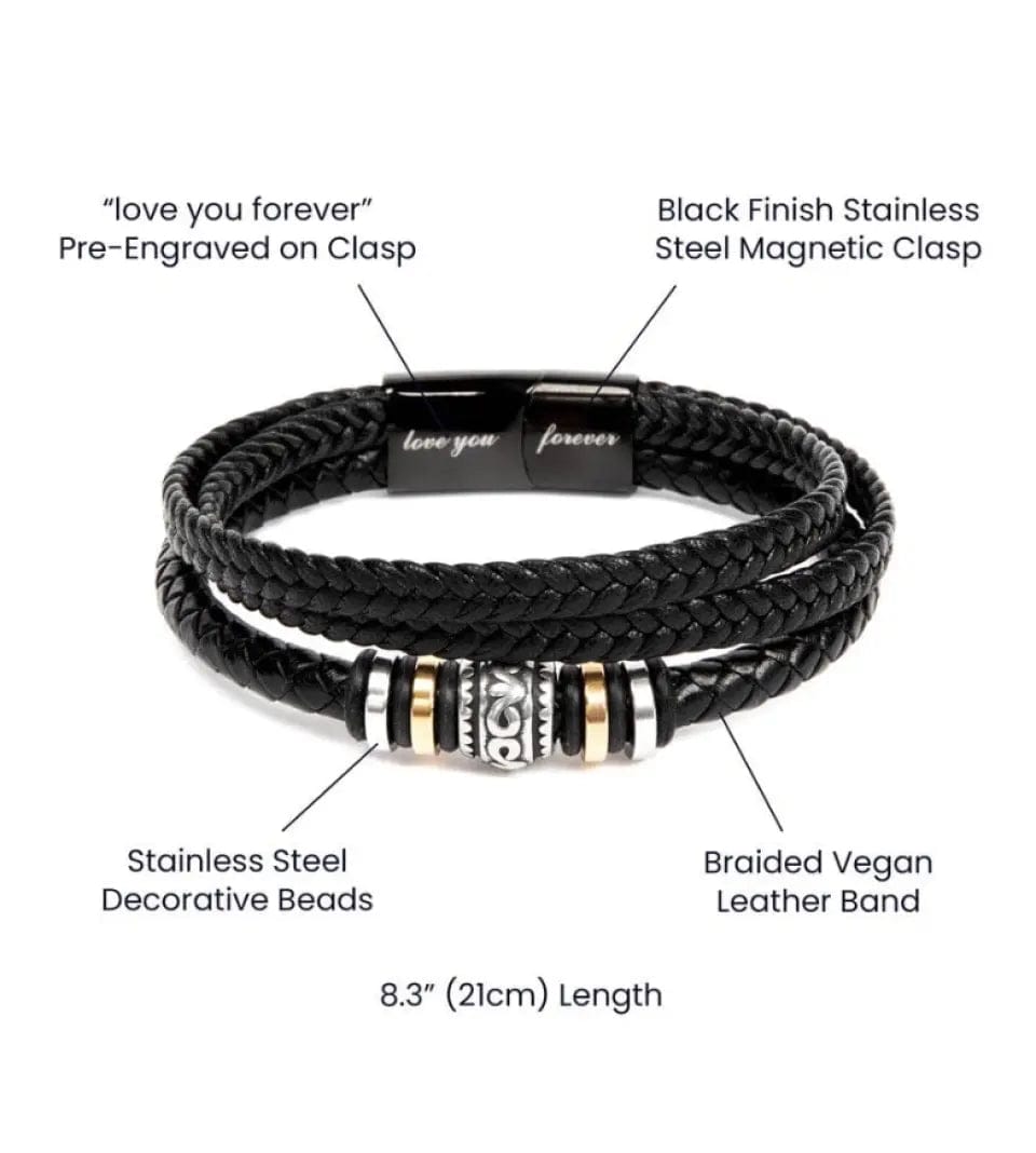 Gift For Dad | The Best Dad Ever, Personalized With Your Signature, Vegan Leather Bracelets, Fathers Day, Birthday