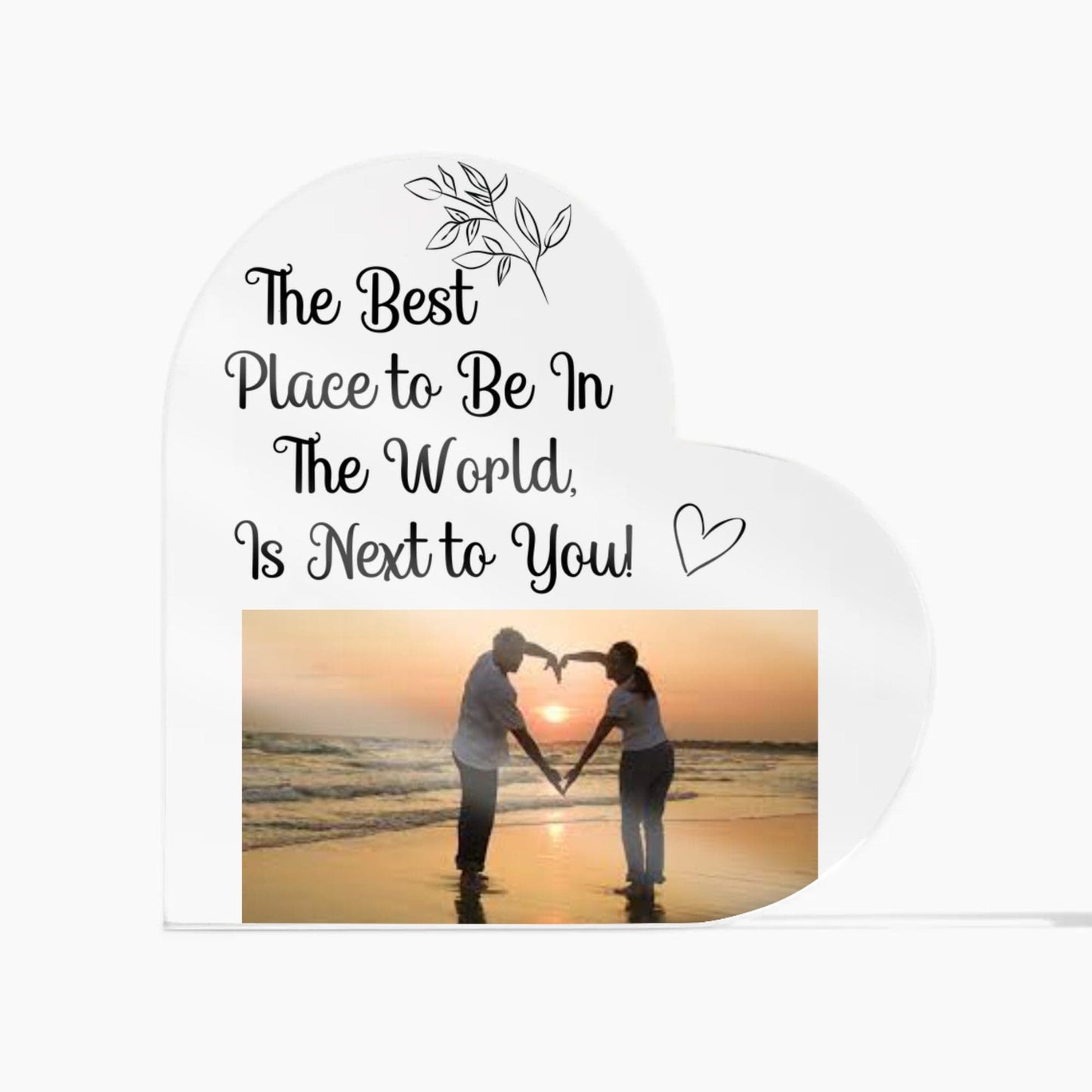 To My Wife | Husband Gift, Custom Photo Upload, Acrylic Heart, Soulmate, Anniversary, Birthday, Wedding
