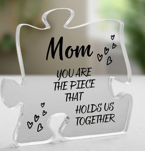 Mom Gift | Acrylic Puzzle Piece Plaque To Grandmother, From Daughter, Son, Mothers Day, Birthday