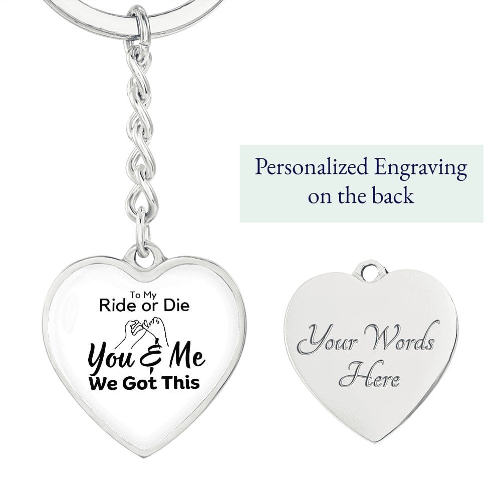Key Chain Gift | Engraving Option, Personalized, Ride or Die, Best Friends, Daughter, Soulmate, Bridesmaid, Wife, Husband