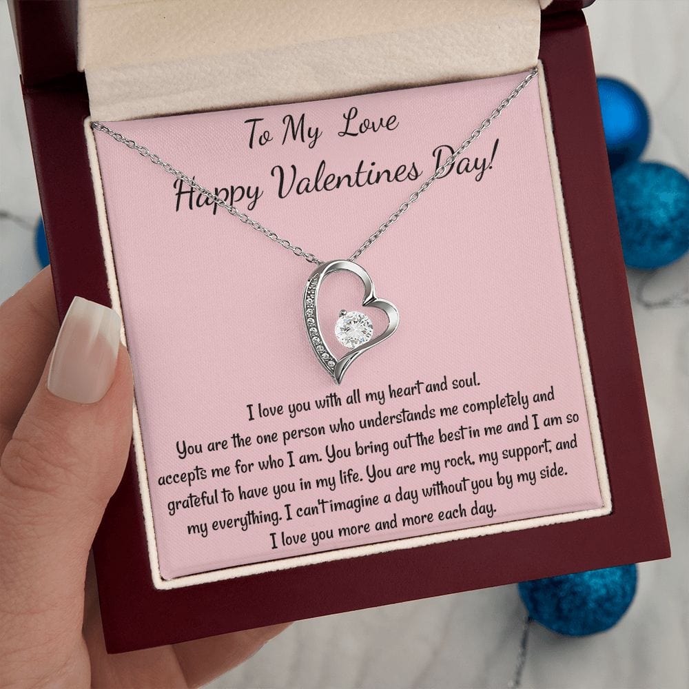 To My Love Heart Necklace Soulmate Valentines Gift for Her