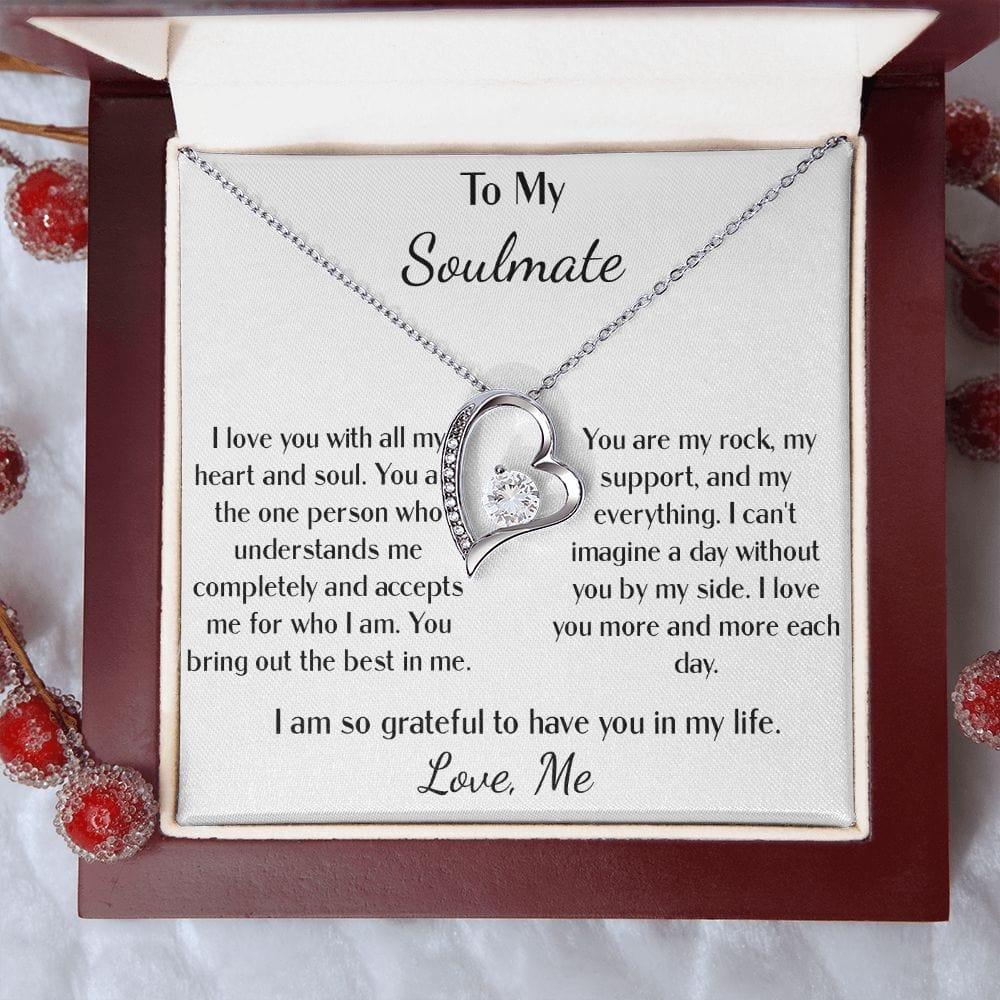 Forever love heart necklace for my soulmate you are my rock love me