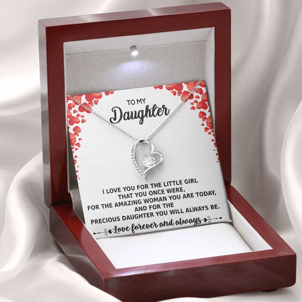 To My Daughter Necklace Gift from Mom Dad Foreever Love