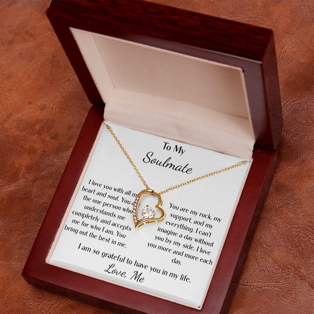 Forever love heart necklace for my soulmate you are my rock love me