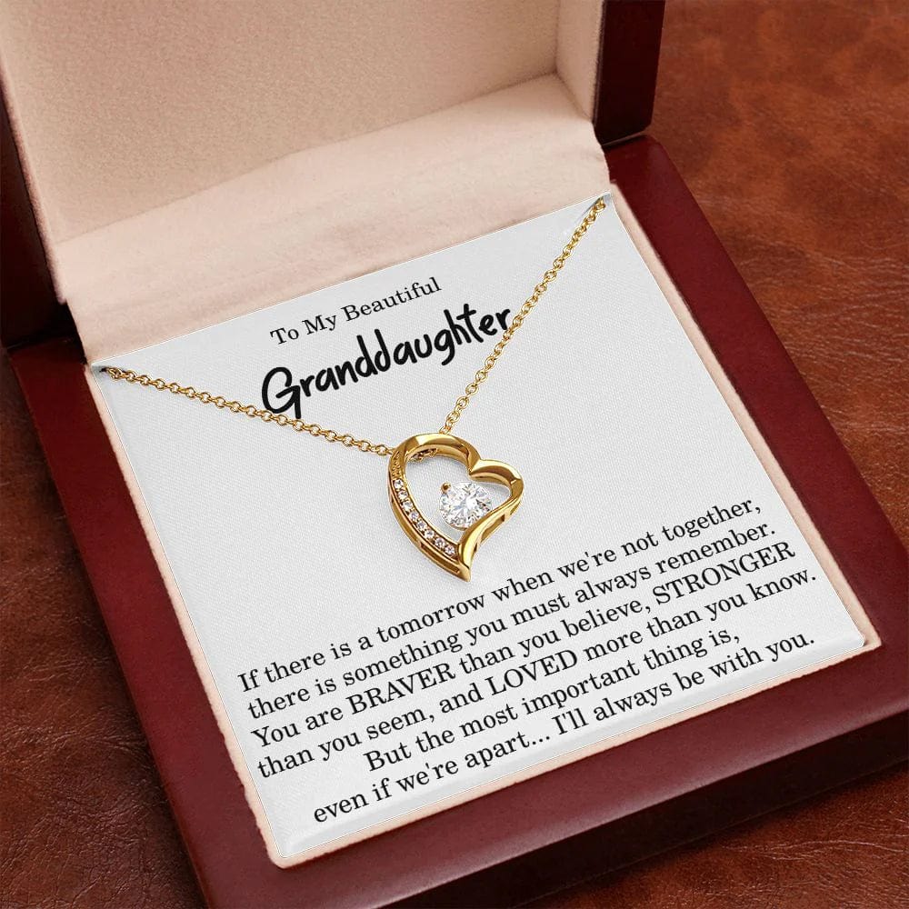 To My Granddaughter I Will Always Love You Heart Necklace Gift from Grandmother