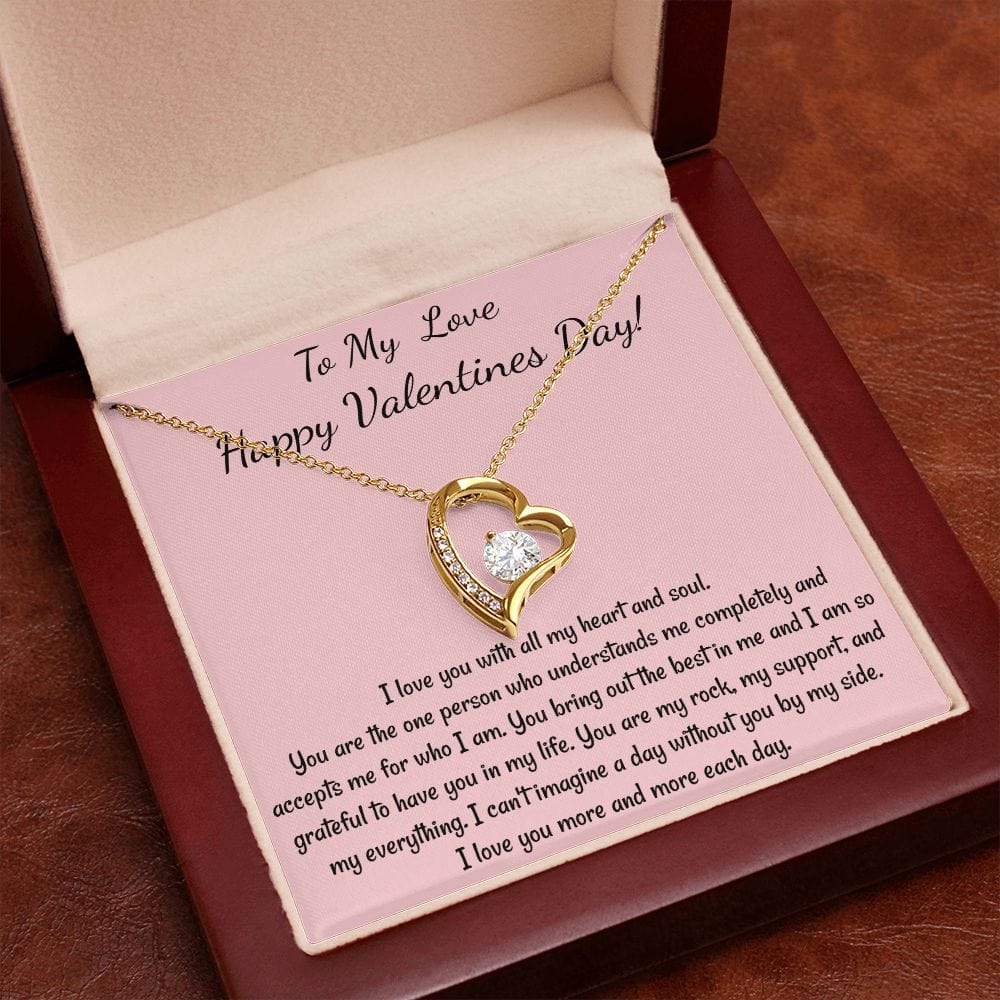 To My Love Heart Necklace Soulmate Valentines Gift for Her