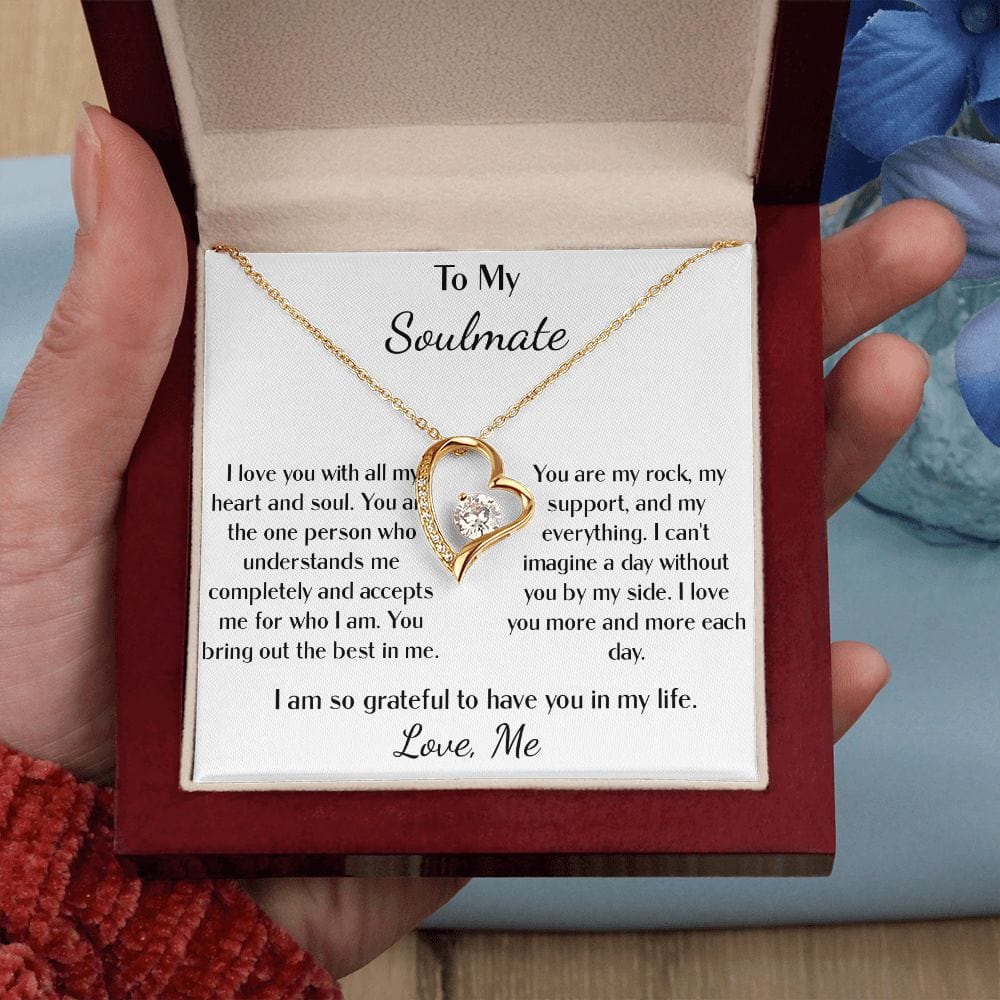 Forever love heart necklace for my soulmate you are my rock love me