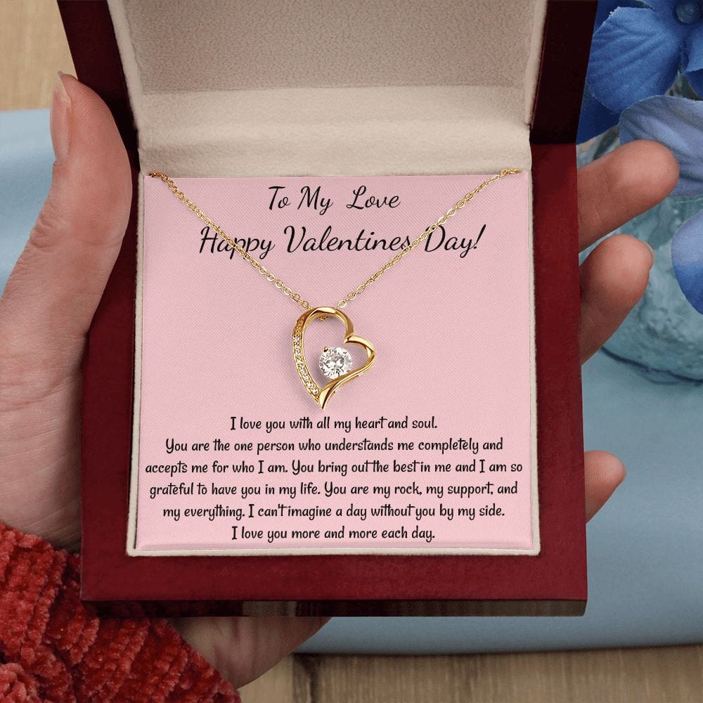 To My Love Heart Necklace Soulmate Valentines Gift for Her