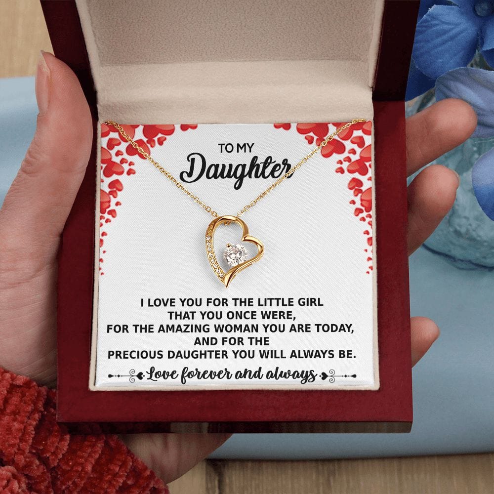 To My Daughter Necklace Gift from Mom Dad Foreever Love