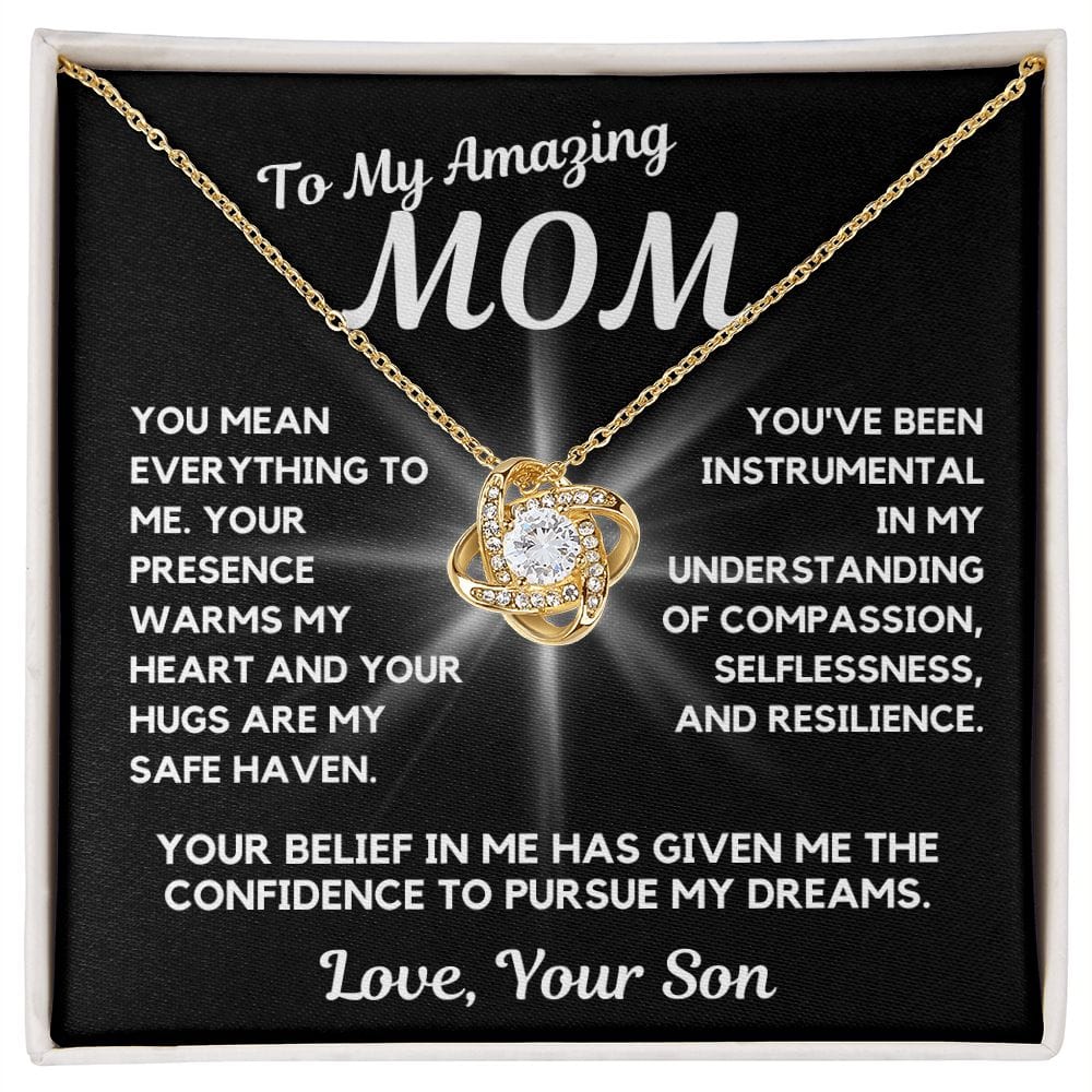 Gift For Mom | Pendant Necklace For My Mother, From Son, Mothers Day, Birthday, Just Becuse