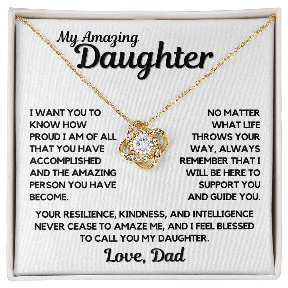 To Daughter | Amazing Necklace Gift To Daughter From Dad, Love Knot, Birthday, Graduation