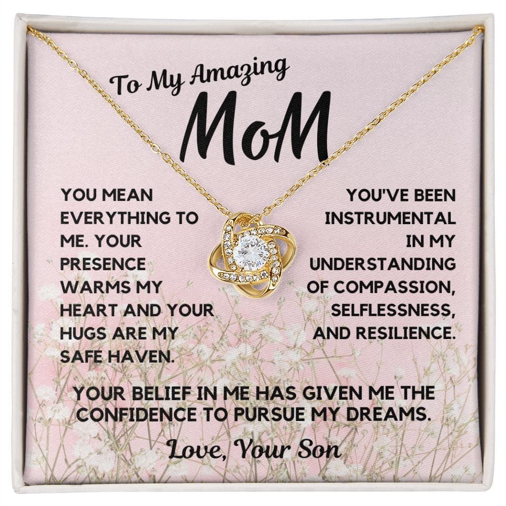 Gift For Mom | Pendant Necklace For My Mother, From Son, Mothers Day, Birthday, Just Becuse
