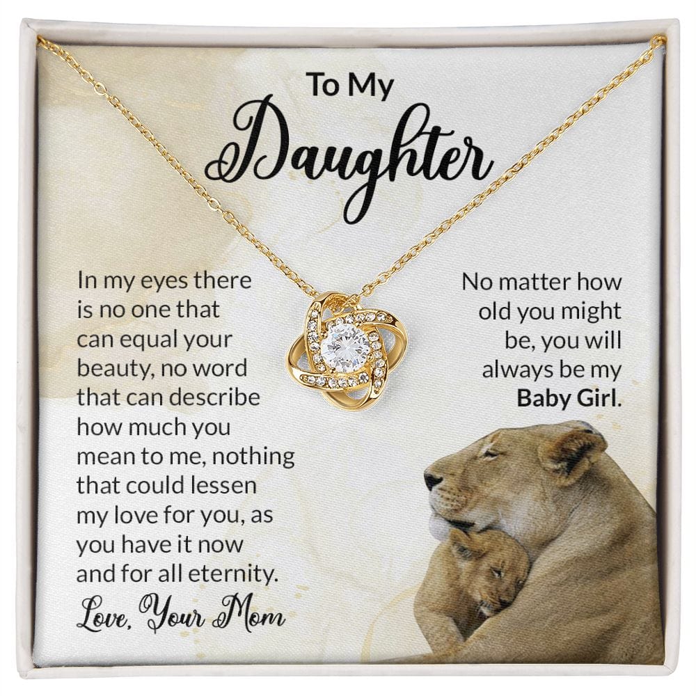 To My Daughter - Love Knot Necklace Gift for Her Baby Girl