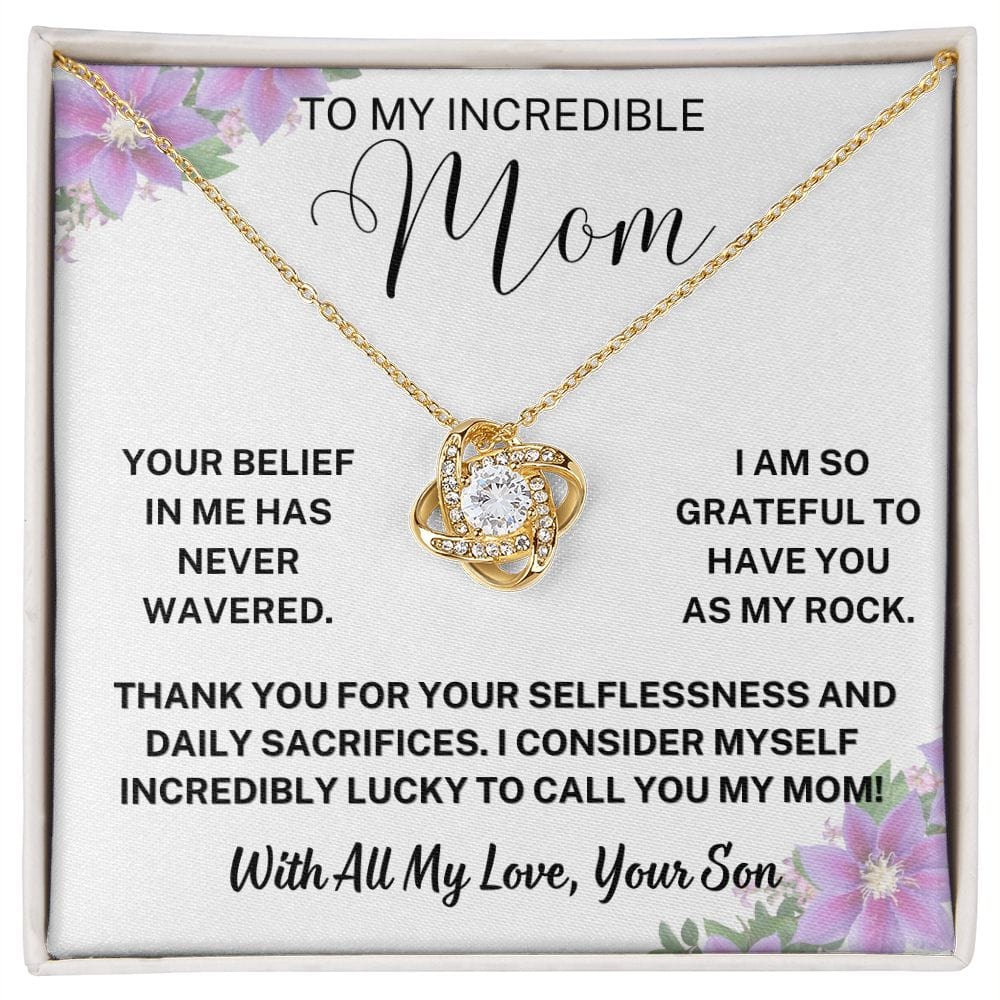Gift To Mom | From Son Necklace, To My Incredible Mom, Mothers Day, Birthday, Just Because