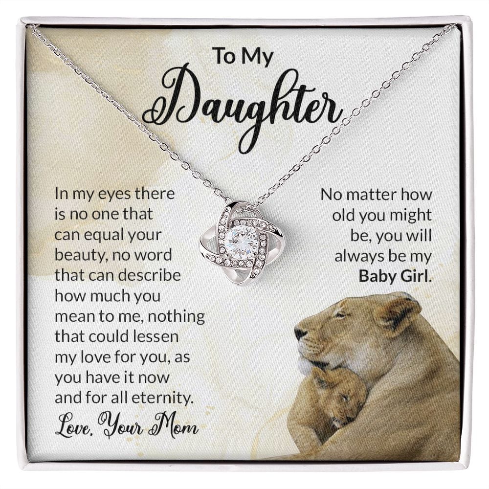 To My Daughter - Love Knot Necklace Gift for Her Baby Girl