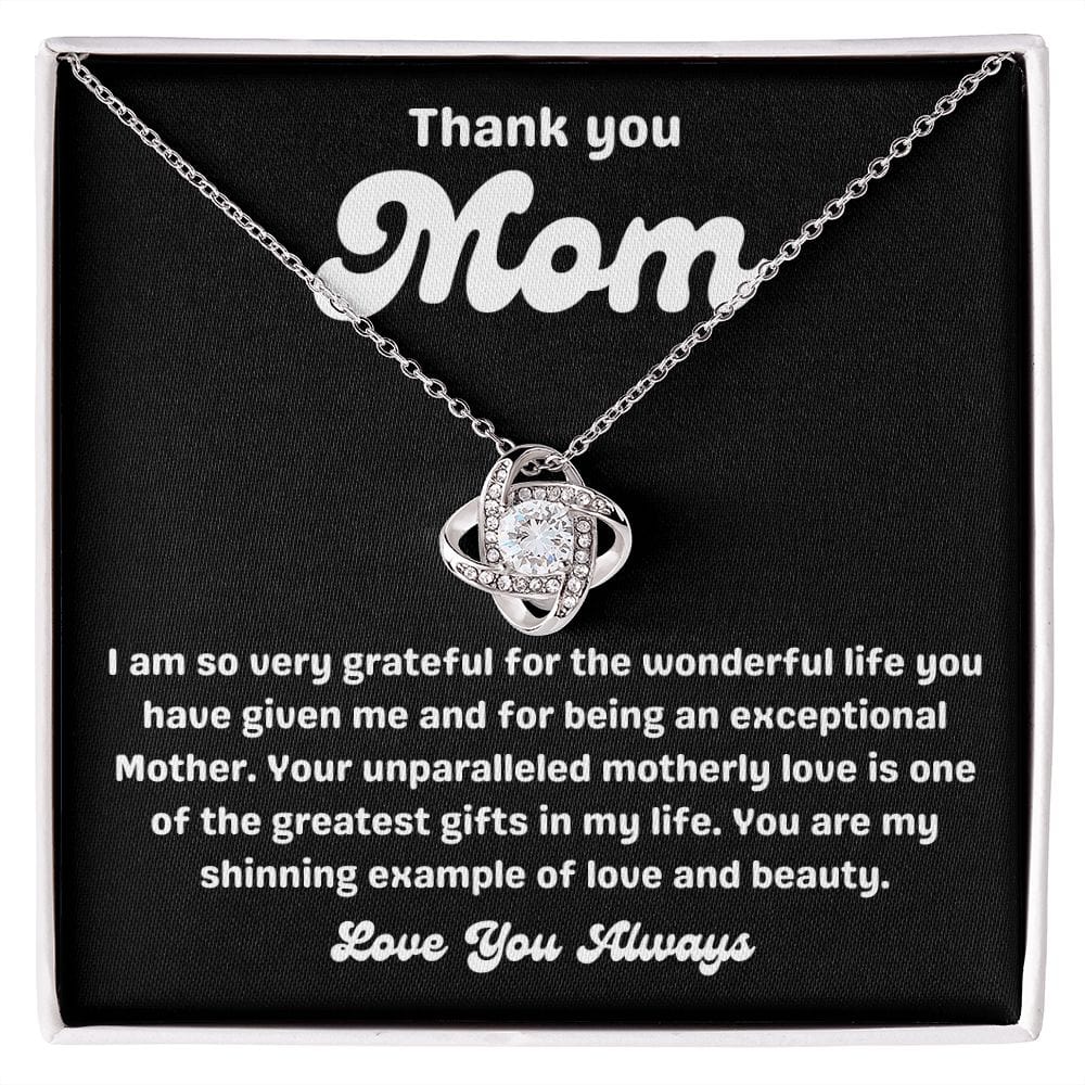 Gift To Mom | Necklace from Daughter, Love Knot for Mother, Birthday, Mothers Day, from Son or Daughter