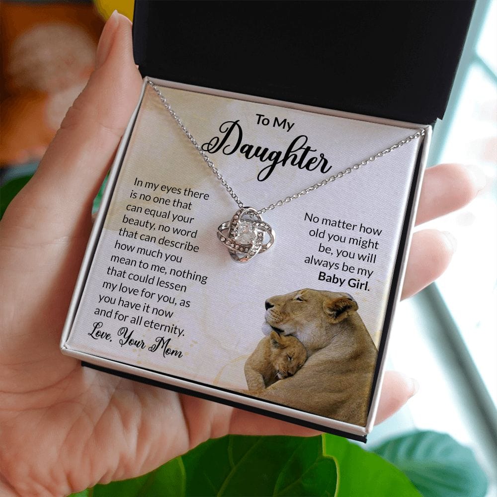 To My Daughter - Love Knot Necklace Gift for Her Baby Girl