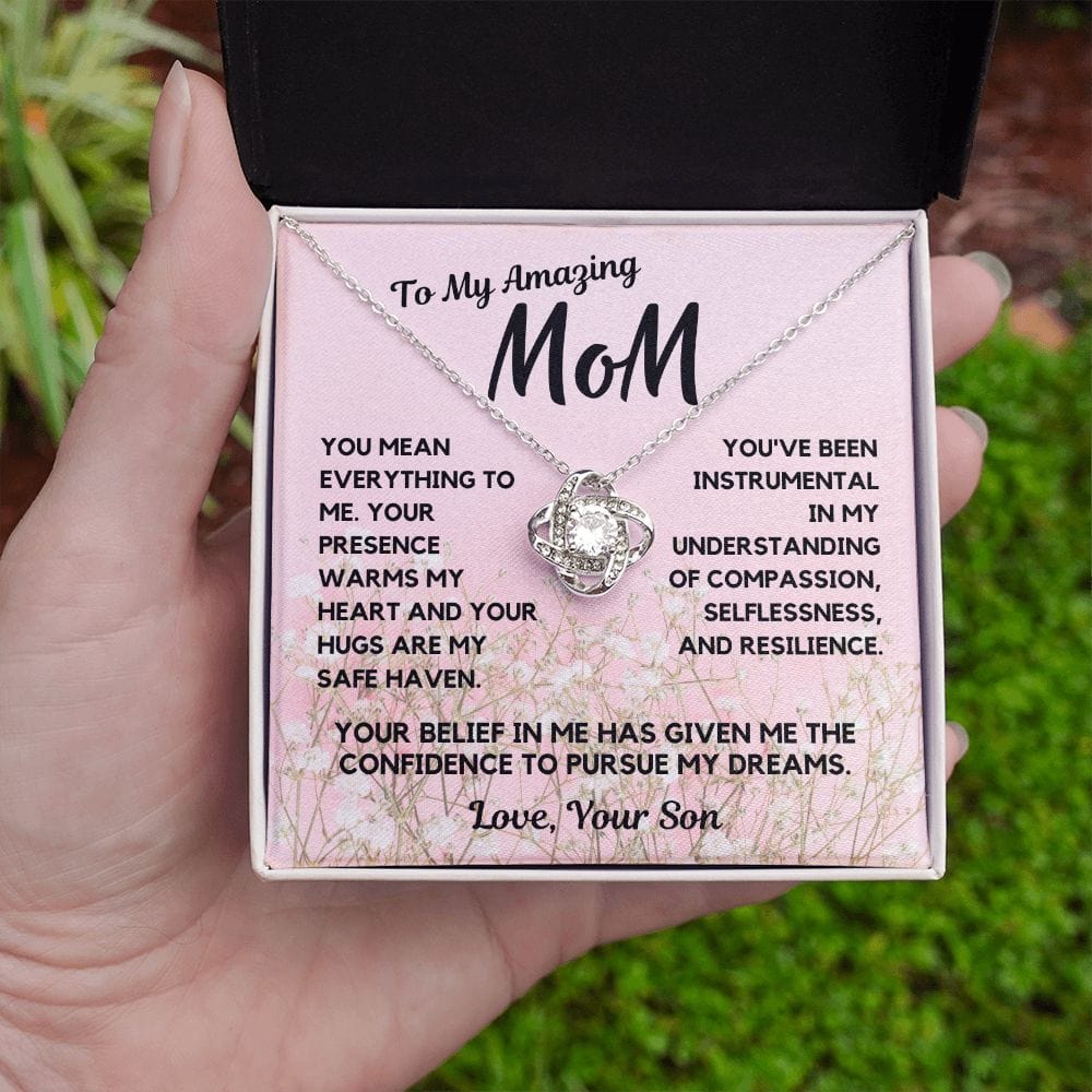 Gift For Mom | Pendant Necklace For My Mother, From Son, Mothers Day, Birthday, Just Becuse