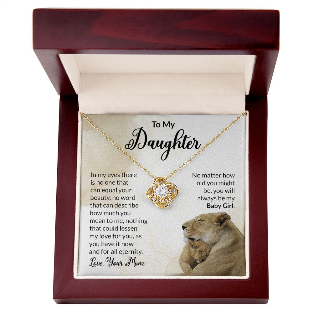 To My Daughter - Love Knot Necklace Gift for Her Baby Girl