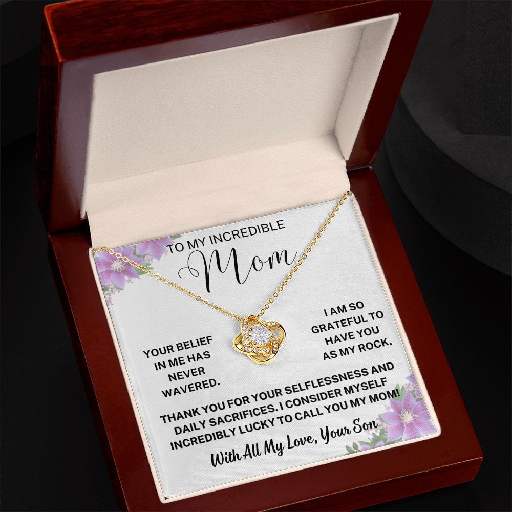 Gift To Mom | From Son Necklace, To My Incredible Mom, Mothers Day, Birthday, Just Because