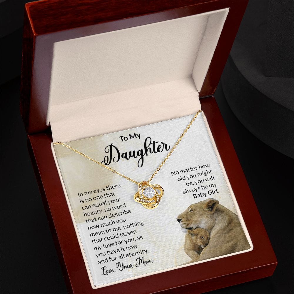 To My Daughter - Love Knot Necklace Gift for Her Baby Girl