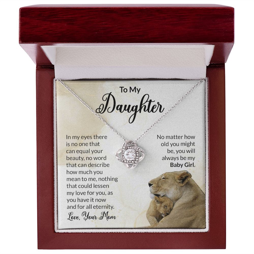 To My Daughter - Love Knot Necklace Gift for Her Baby Girl