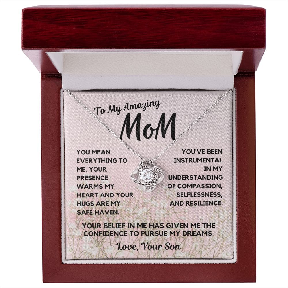 Gift For Mom | Pendant Necklace For My Mother, From Son, Mothers Day, Birthday, Just Becuse