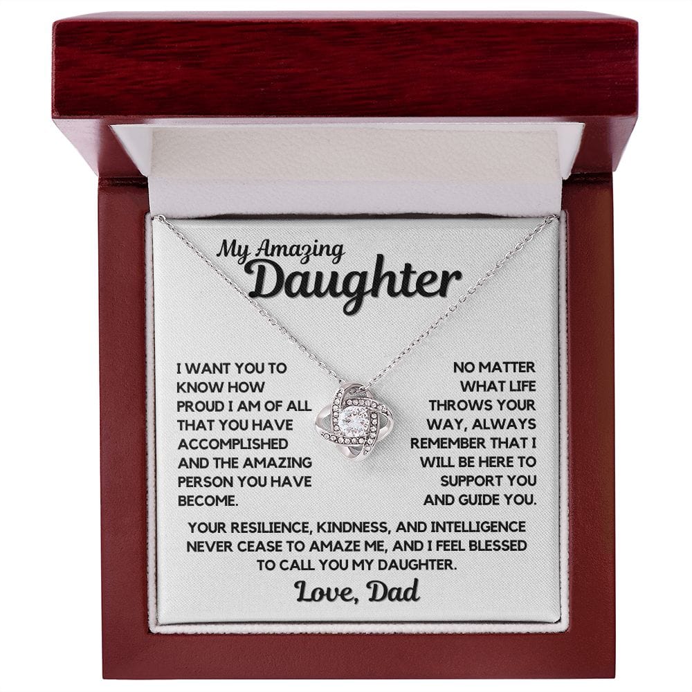 To Daughter | Amazing Necklace Gift To Daughter From Dad, Love Knot, Birthday, Graduation