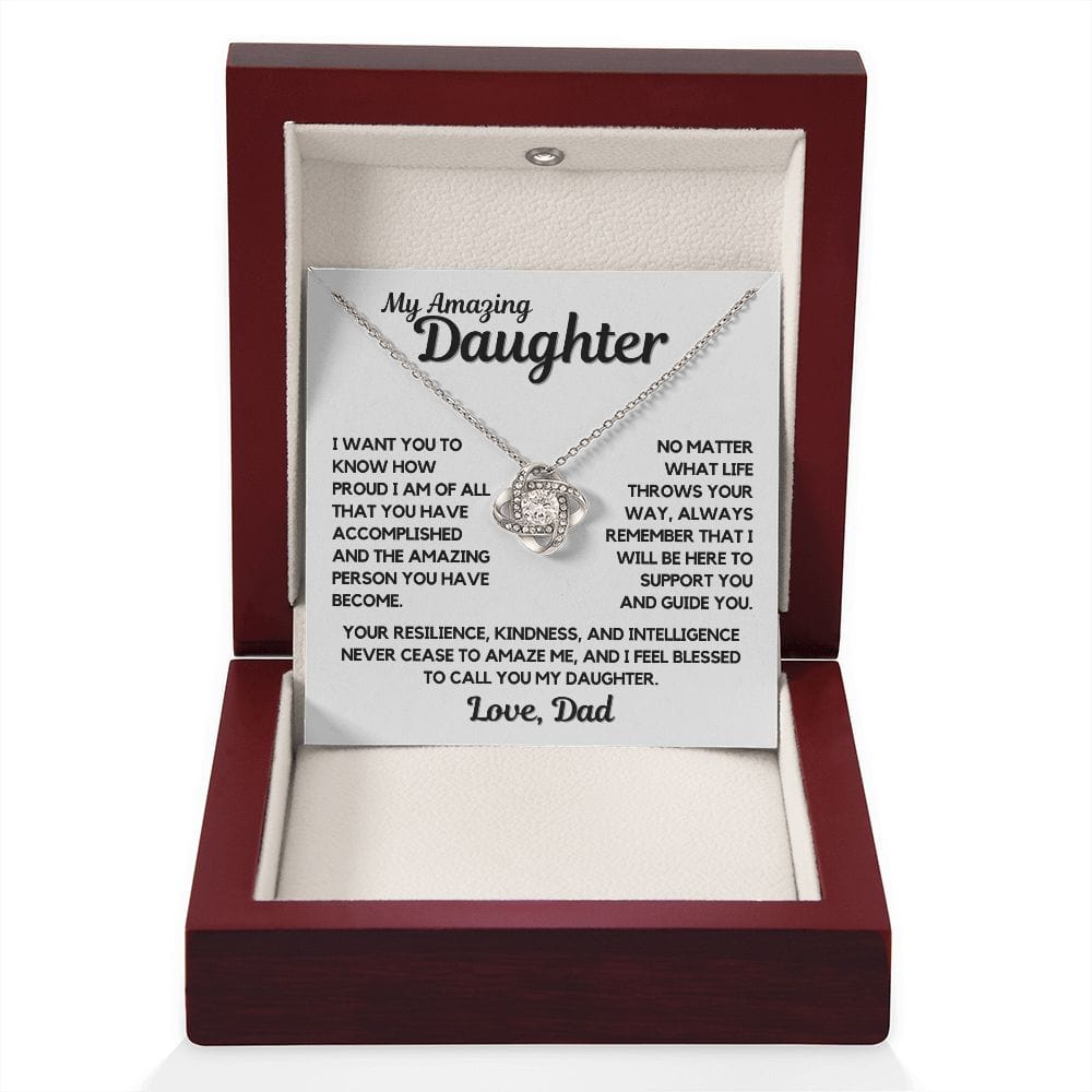 To Daughter | Amazing Necklace Gift To Daughter From Dad, Love Knot, Birthday, Graduation