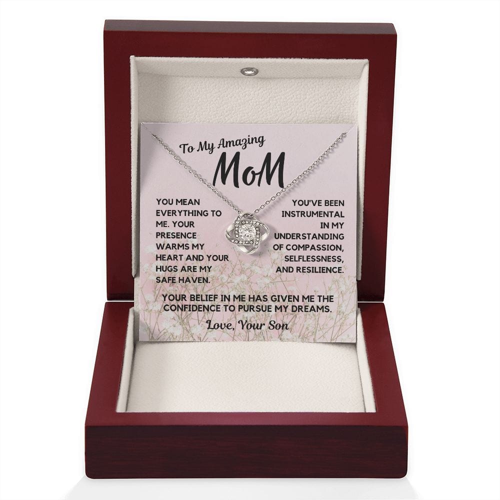 Gift For Mom | Pendant Necklace For My Mother, From Son, Mothers Day, Birthday, Just Becuse