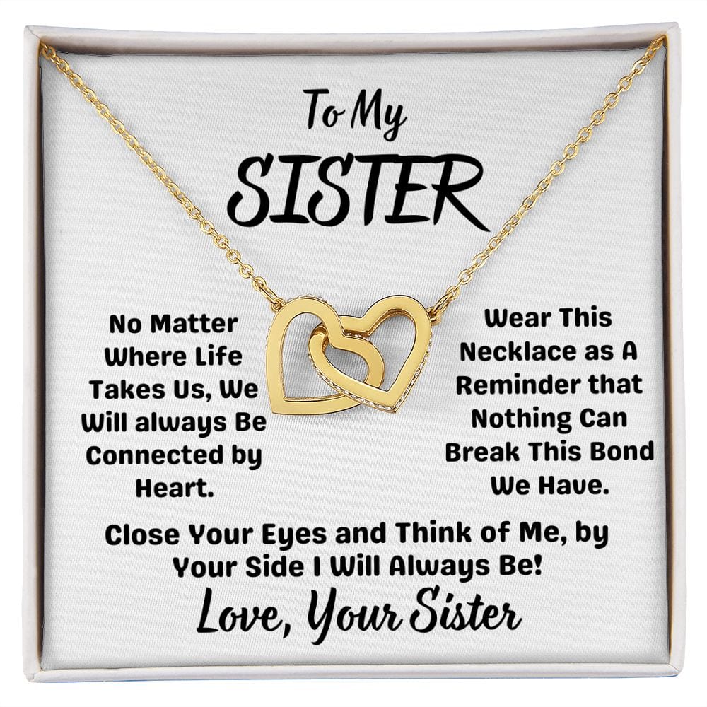 Sister Gift | Inter Locking Heart Necklace From Sister, Sisterly love, Birthday,Graduation