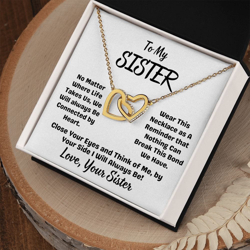 Sister Gift | Inter Locking Heart Necklace From Sister, Sisterly love, Birthday,Graduation