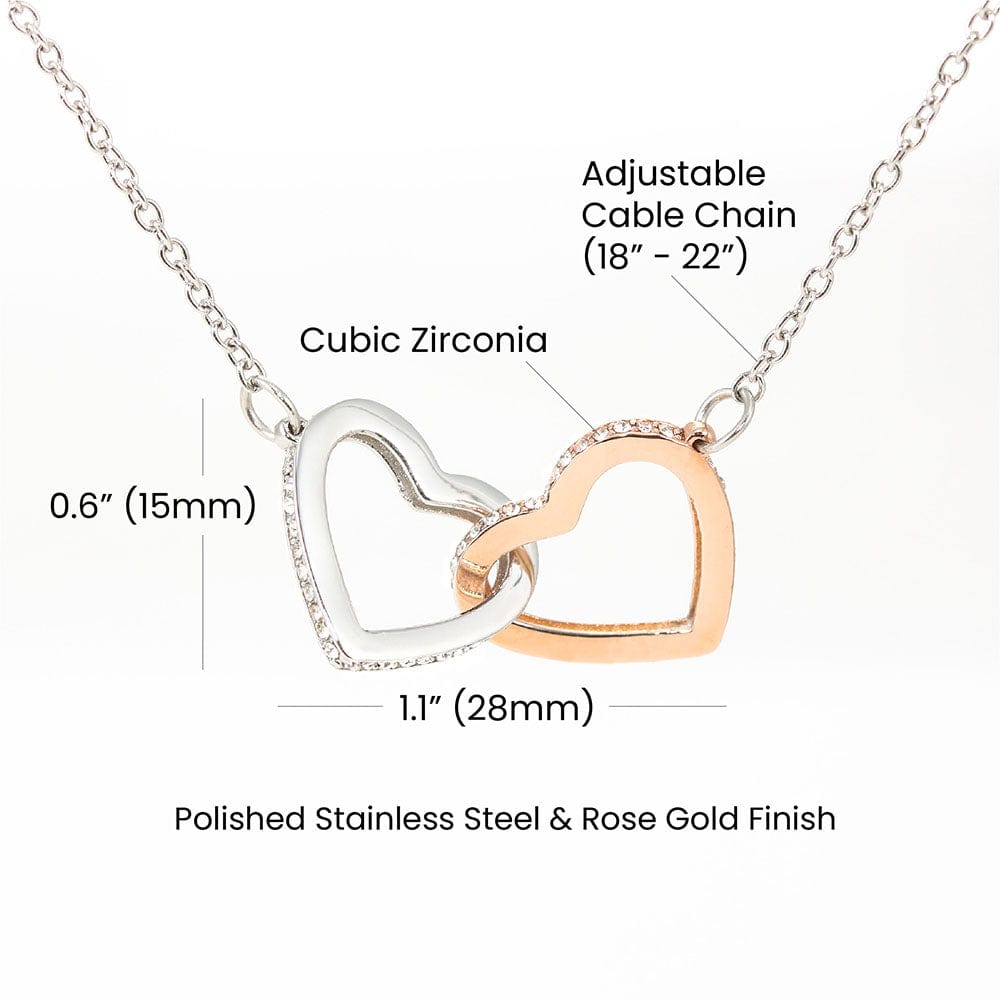 Gift For Mom | Necklace Gift From Daughter, From Son, To Mom for Birthday, Mothers Day, Thank you, Because I love You, Interlocking Hearts