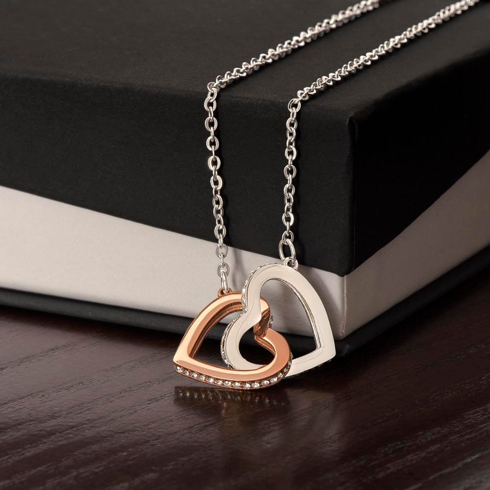 Gift For Mom | Necklace Gift From Daughter, From Son, To Mom for Birthday, Mothers Day, Thank you, Because I love You, Interlocking Hearts