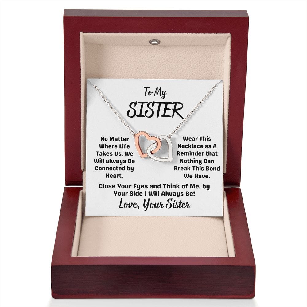Sister Gift | Inter Locking Heart Necklace From Sister, Sisterly love, Birthday,Graduation