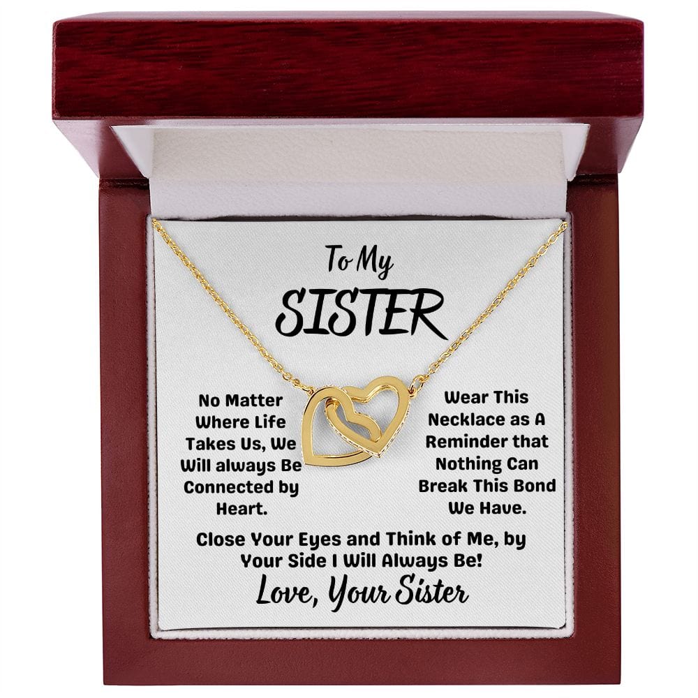 Sister Gift | Inter Locking Heart Necklace From Sister, Sisterly love, Birthday,Graduation
