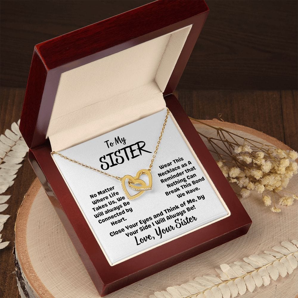 Sister Gift | Inter Locking Heart Necklace From Sister, Sisterly love, Birthday,Graduation